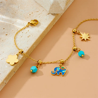 Elephant Pendant Bracelet Stainless Steel
