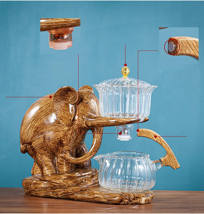 Elephant Shape Heat-resistant Glass Teapot With Base