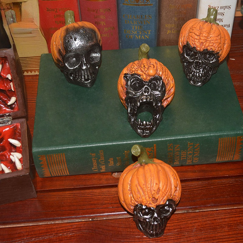 Evil Pumpkin Skull Halloween Pumpkin Ornaments