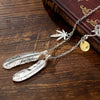 Native Feather Charm Silver Color Pendant Necklaces