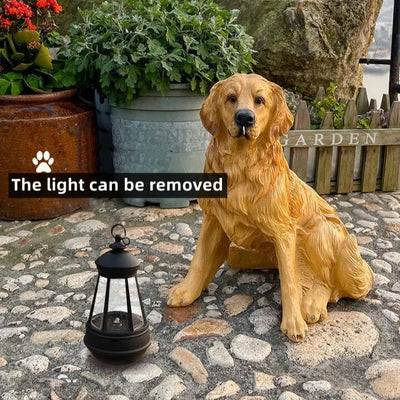 Dog Statue Solar Garden Light Resin