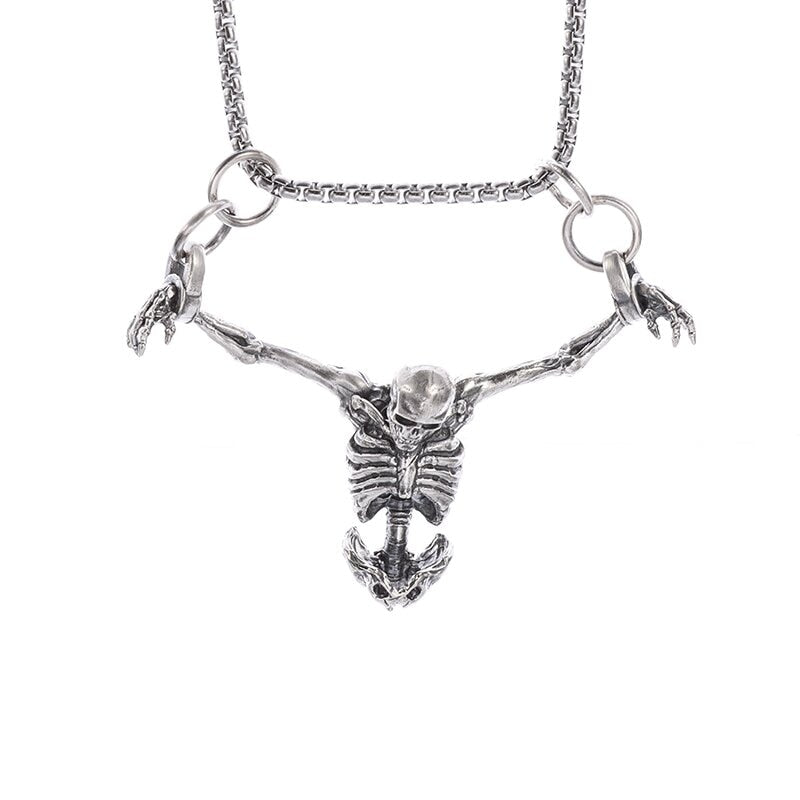 Skull Pendant Biker Punk Rock Necklace Gothic