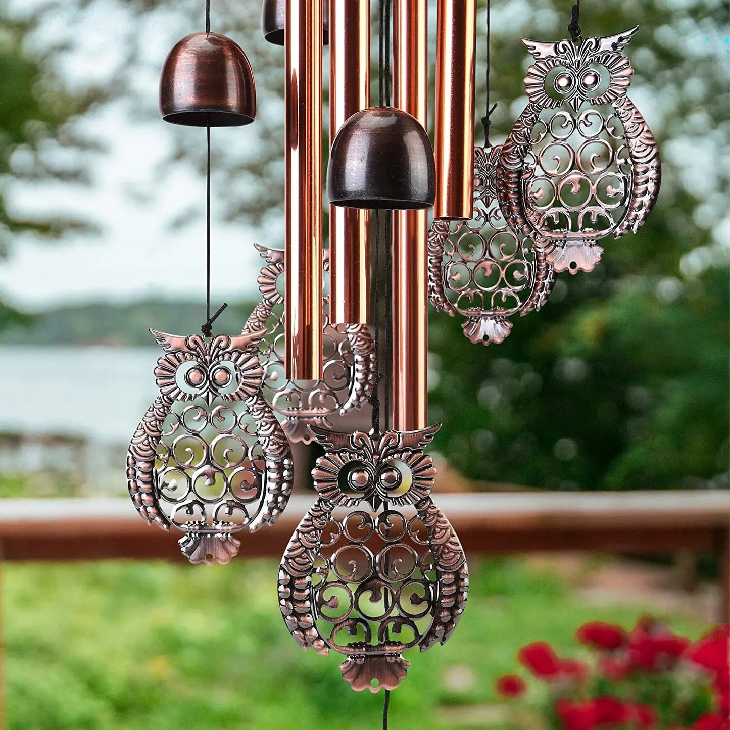 Owl Wind Chimes Bronze Bells