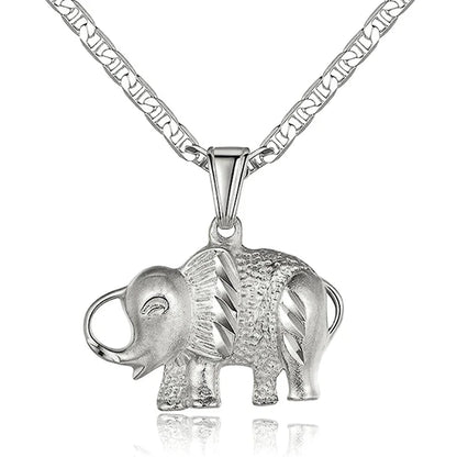 Elephant Pendant Necklace Gold Color