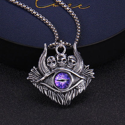 Skull Demon Eye Pendant Necklace