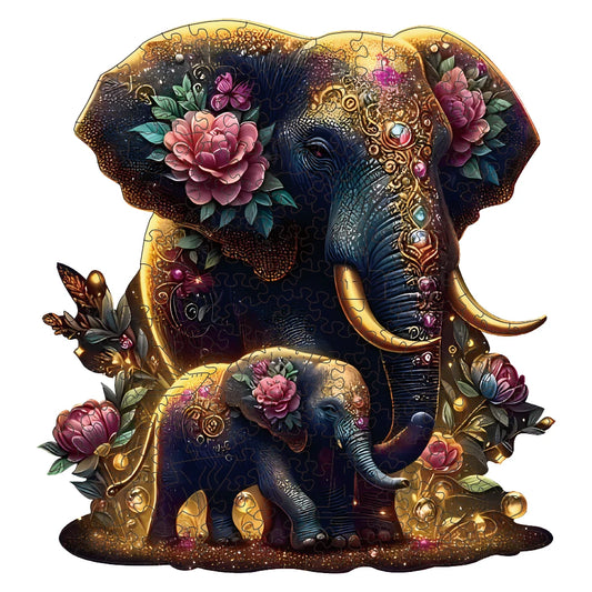 Elephant Wooden Puzzle Unique Shaped Pieces