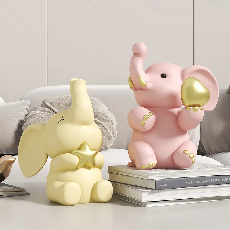 Elephant Cute Resin Sculpture