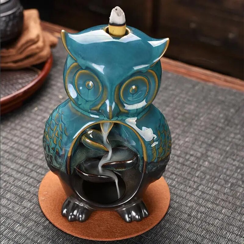 Owl Ceramic Incense Burner Holder