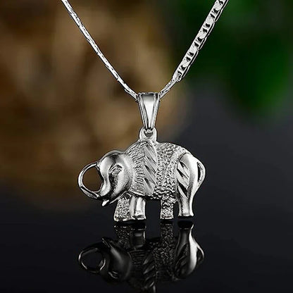 Elephant Pendant Necklace Gold Color