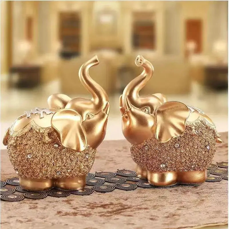 Elephant Gold Color Statue Decorate