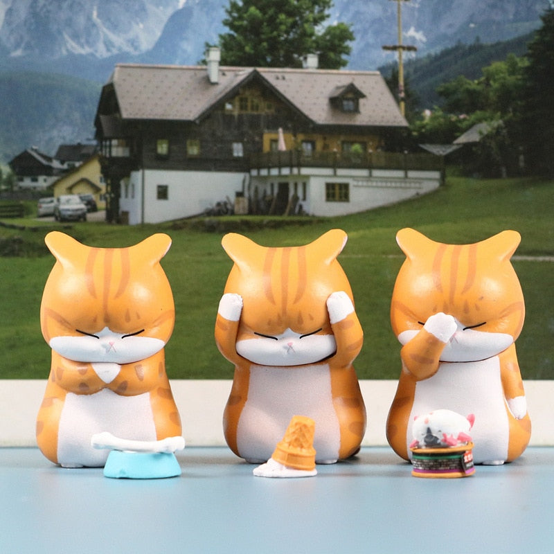 Kawaii Cute Cat Doll Ornaments Figures Statue