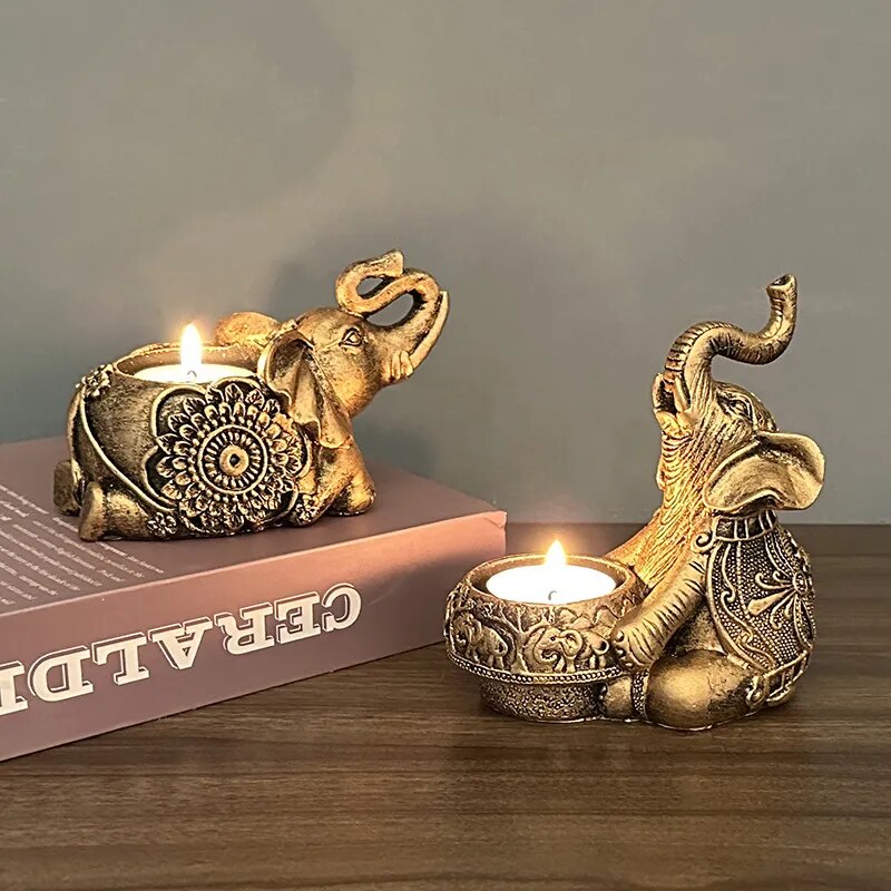 Elephant Sculpture Candle Holders