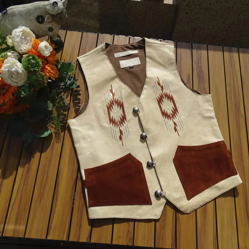 Native Vintage Leather Slim Vest