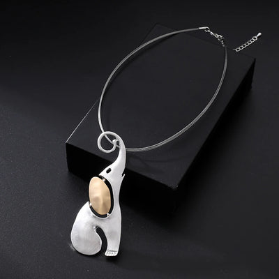 Elephant Shape Neck Chokers Pendants Necklace