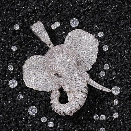 Elephant Pendant Rhinestone Necklace