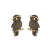 Owl Earrings S925 Silver  Shiny Zircon