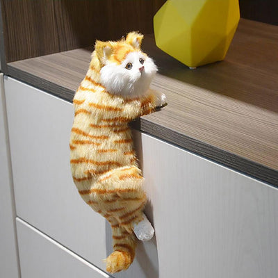 Realistic Furry Hanging Cat Cute Figurines