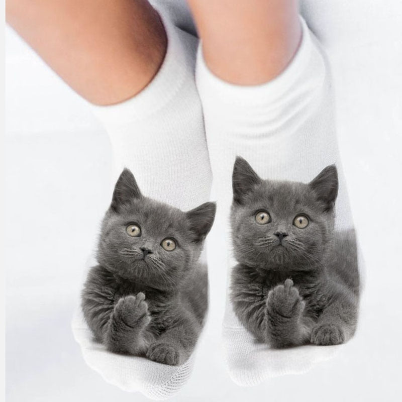 Funny Cat Socks 3D Anklet Socks