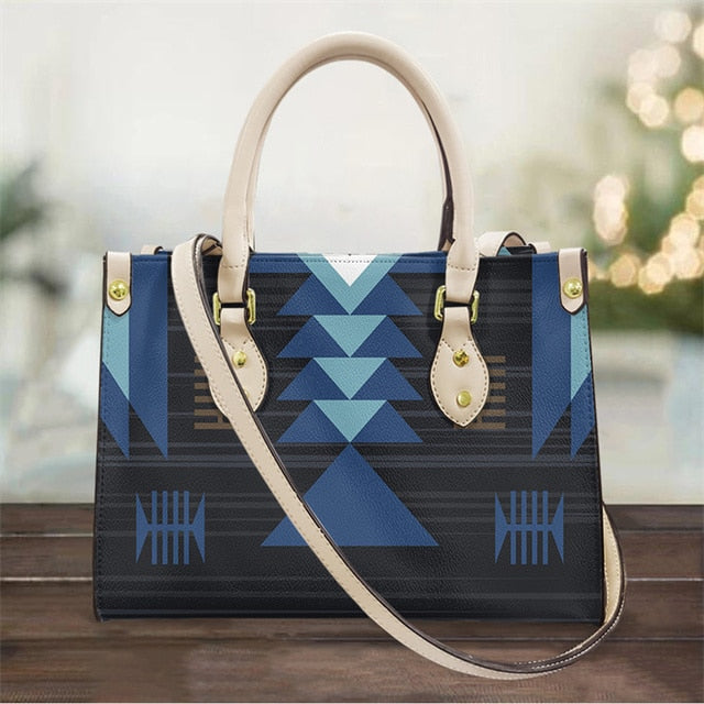 Native Tribal Printing Leather Handbags