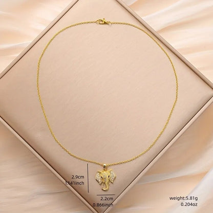 Elephant Pendant Necklace Cubic Zirconia