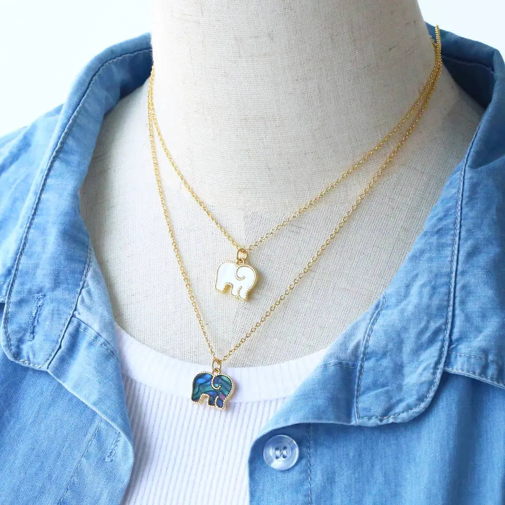 Elephant  Colorful Resin Necklace