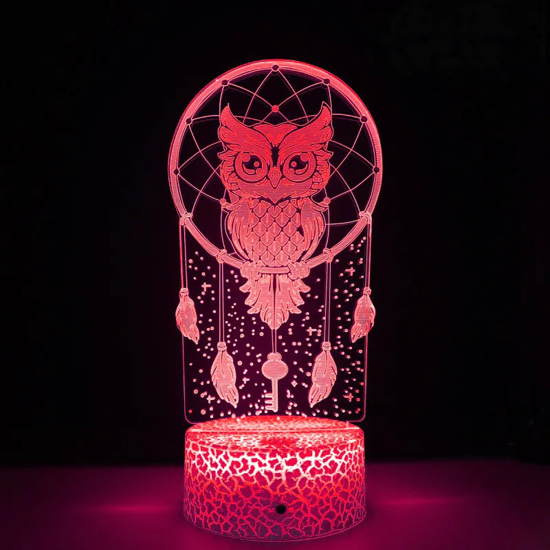 Night Owl 3D Lamp 7 Color Changing Touch LED