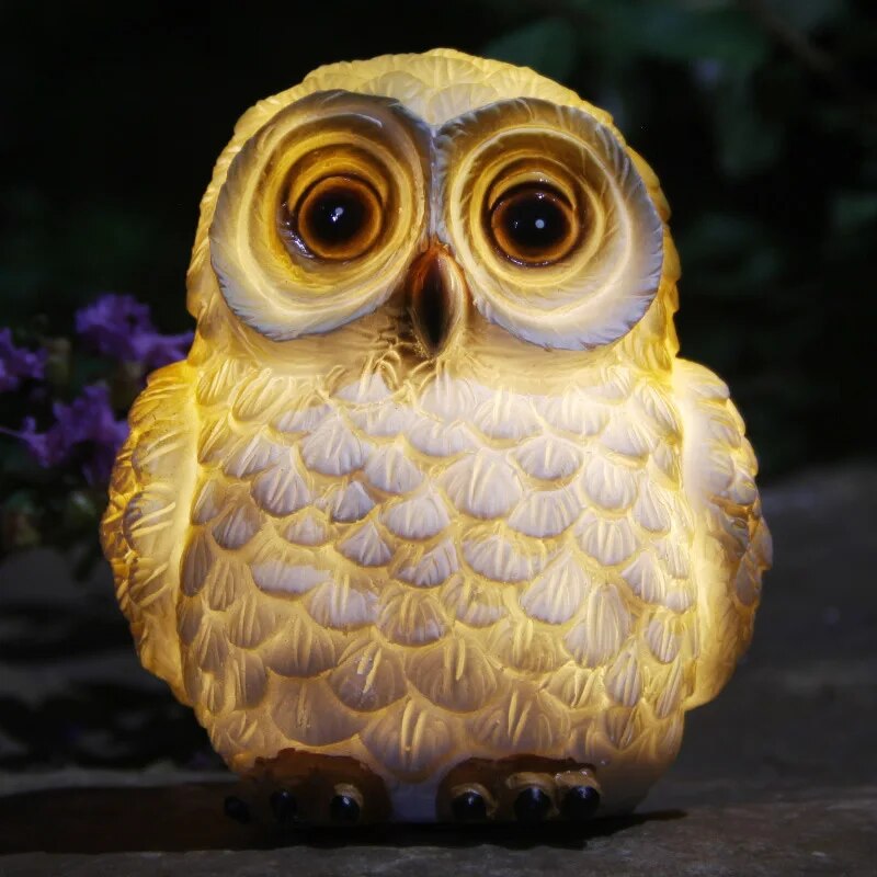 Owl Resin Lamp Waterproof Outdoor Solar