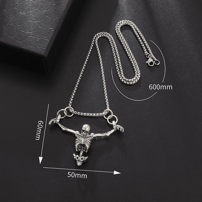 Skull Pendant Biker Punk Rock Necklace Gothic