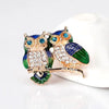 Owl Brooches Scarf Clip Crystal