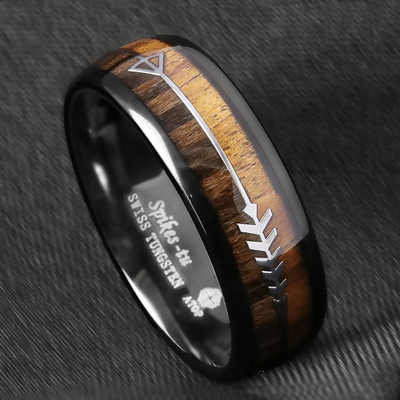 Black Dome Tungsten Native Ring