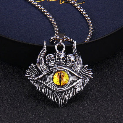 Skull Demon Eye Pendant Necklace