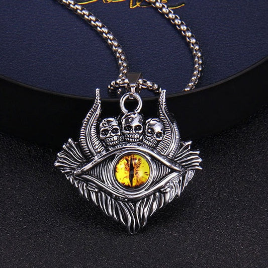 Skull Demon Eye Pendant Necklace