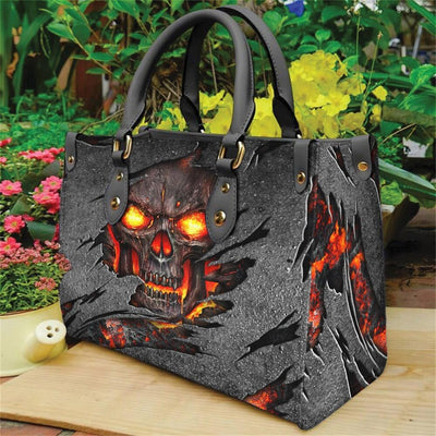 Lava Skull Leather Bag Handbag