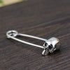 925 Sterling Silver Skull Pin Brooch