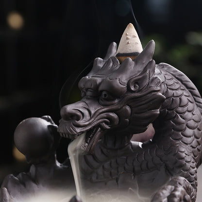 Dragon Skull Decor Backflow Incense Burner