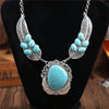 Native Indian Turquoise Feather Necklace