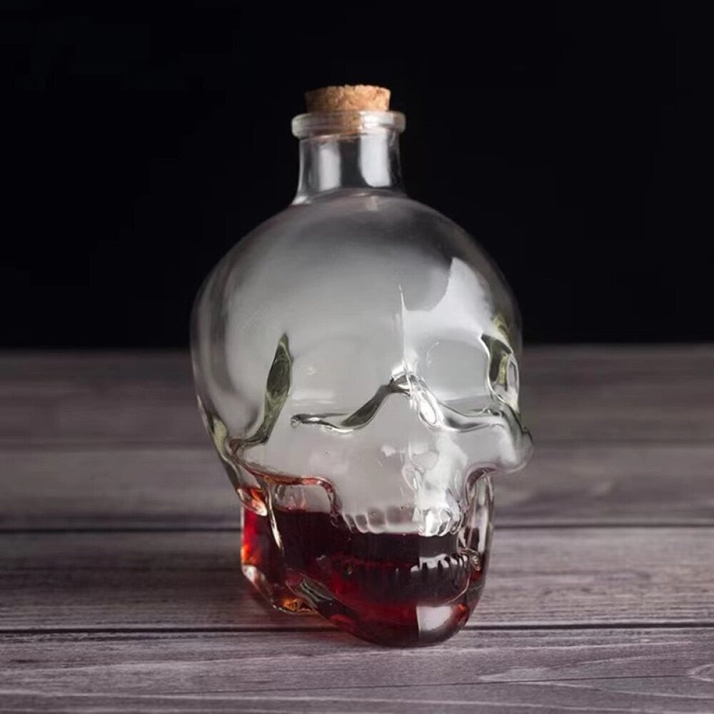 Glass Creative Skull Wine Storage Bottle