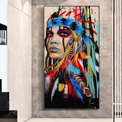 Women Native Indian Girl Canvas Poster Print Art Wall Decor