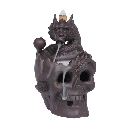 Dragon Skull Decor Backflow Incense Burner