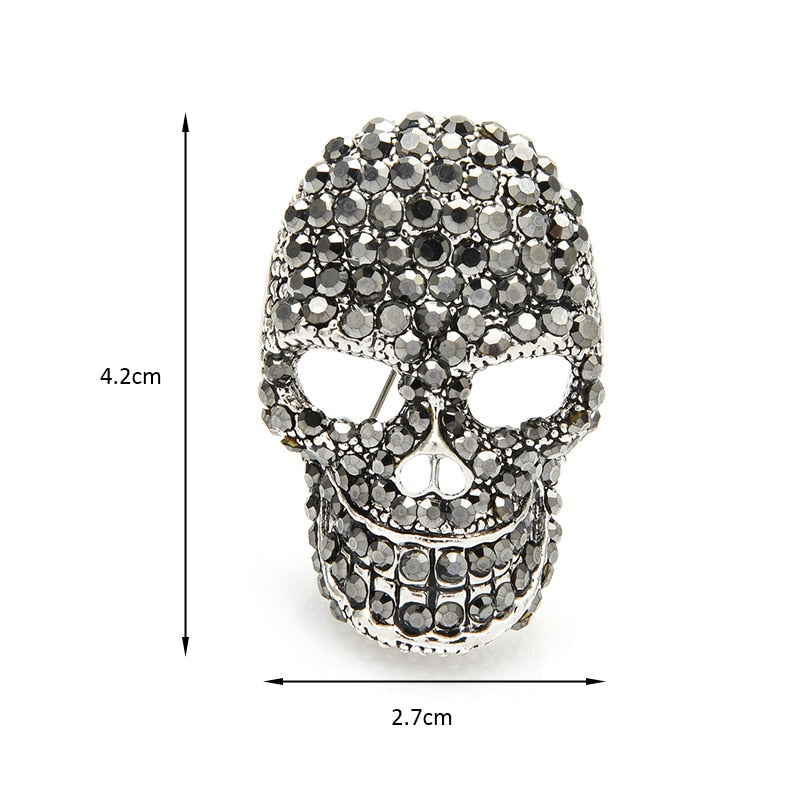 Sparkling Rhinestone Skull Brooches Jewelry Accessories