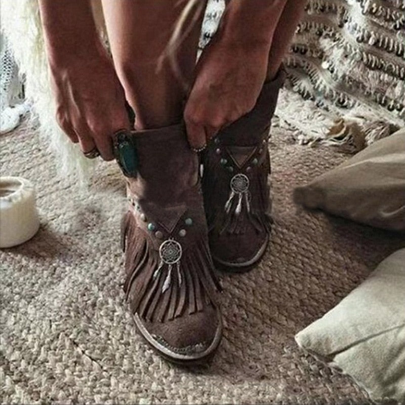 Native Indian Ankle Boots