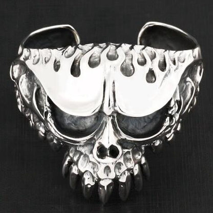 Silver Color Gothic Skull Open Bangles Rock Jewelry