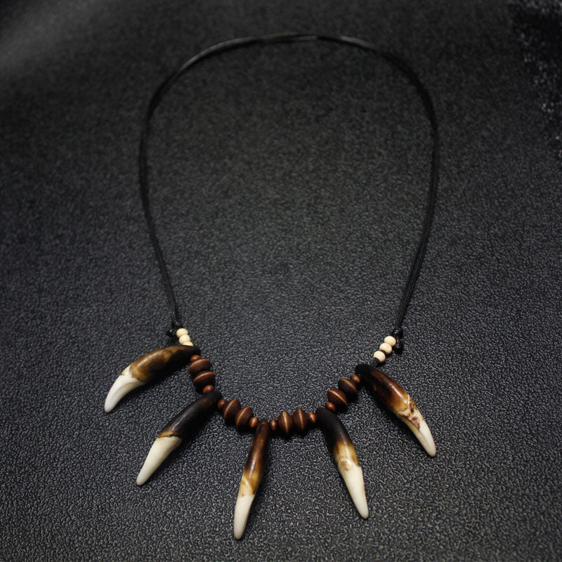 Native Indian Wolf Teeth Necklace