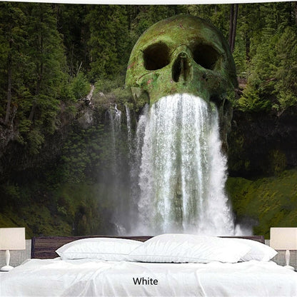 Nature Skull Water Waterfall Tapestry Wall Home Decoration