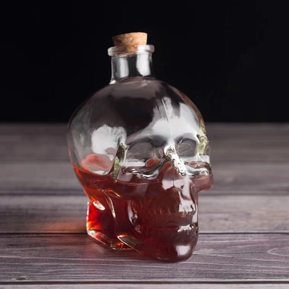 Glass Creative Skull Wine Storage Bottle