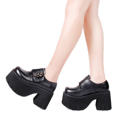 Badass Skull High Heels Wedges Pumps