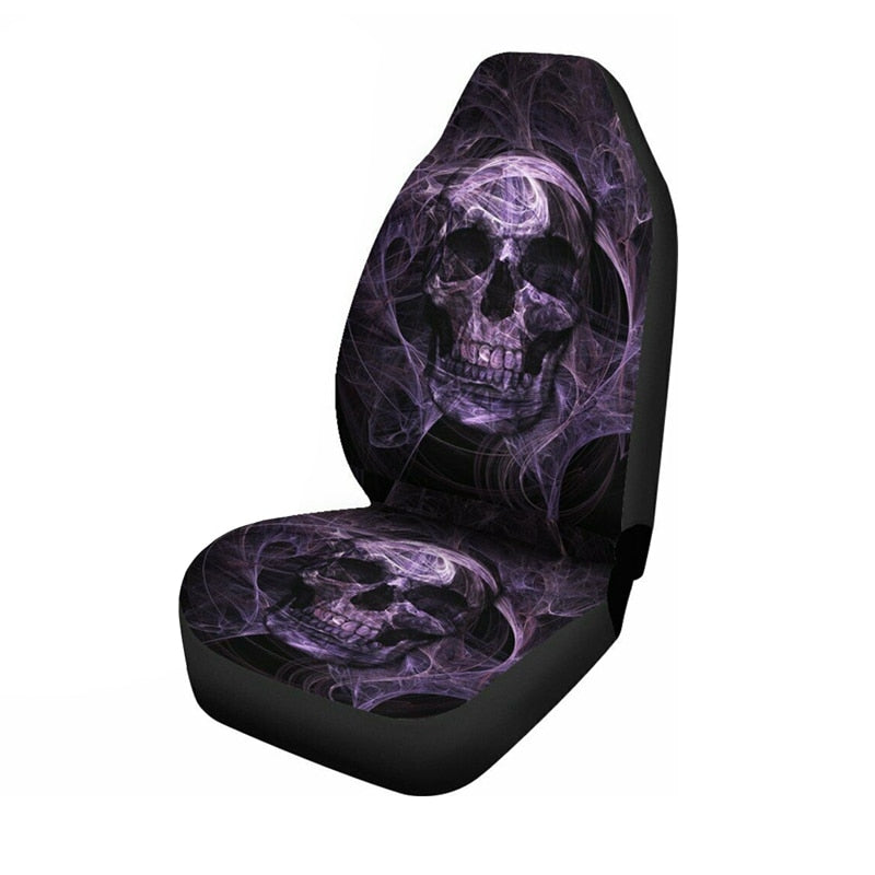 Skull Print Front Car Seat Cover