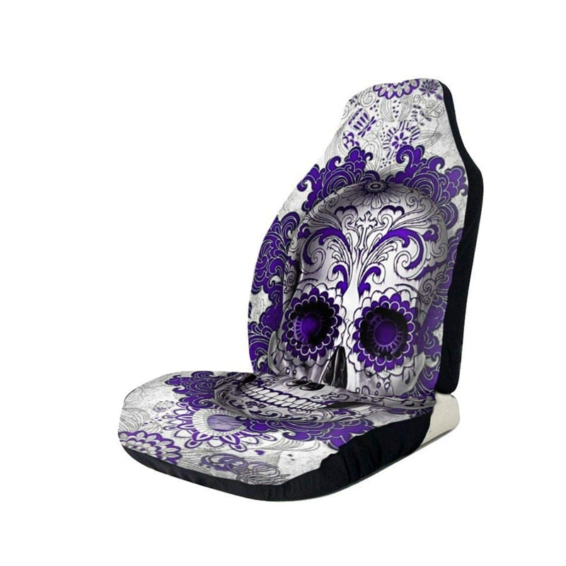 Skull Print Front Car Seat Cover