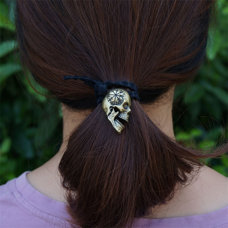 Norse Viking Skull Hair Tie Hair Band