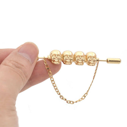 Skull Pin Tie Pin Head Collar Jewelry Brooch